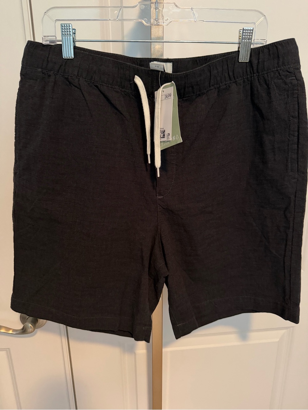 Men's Drawstring 100% Cotton Shorts - Black